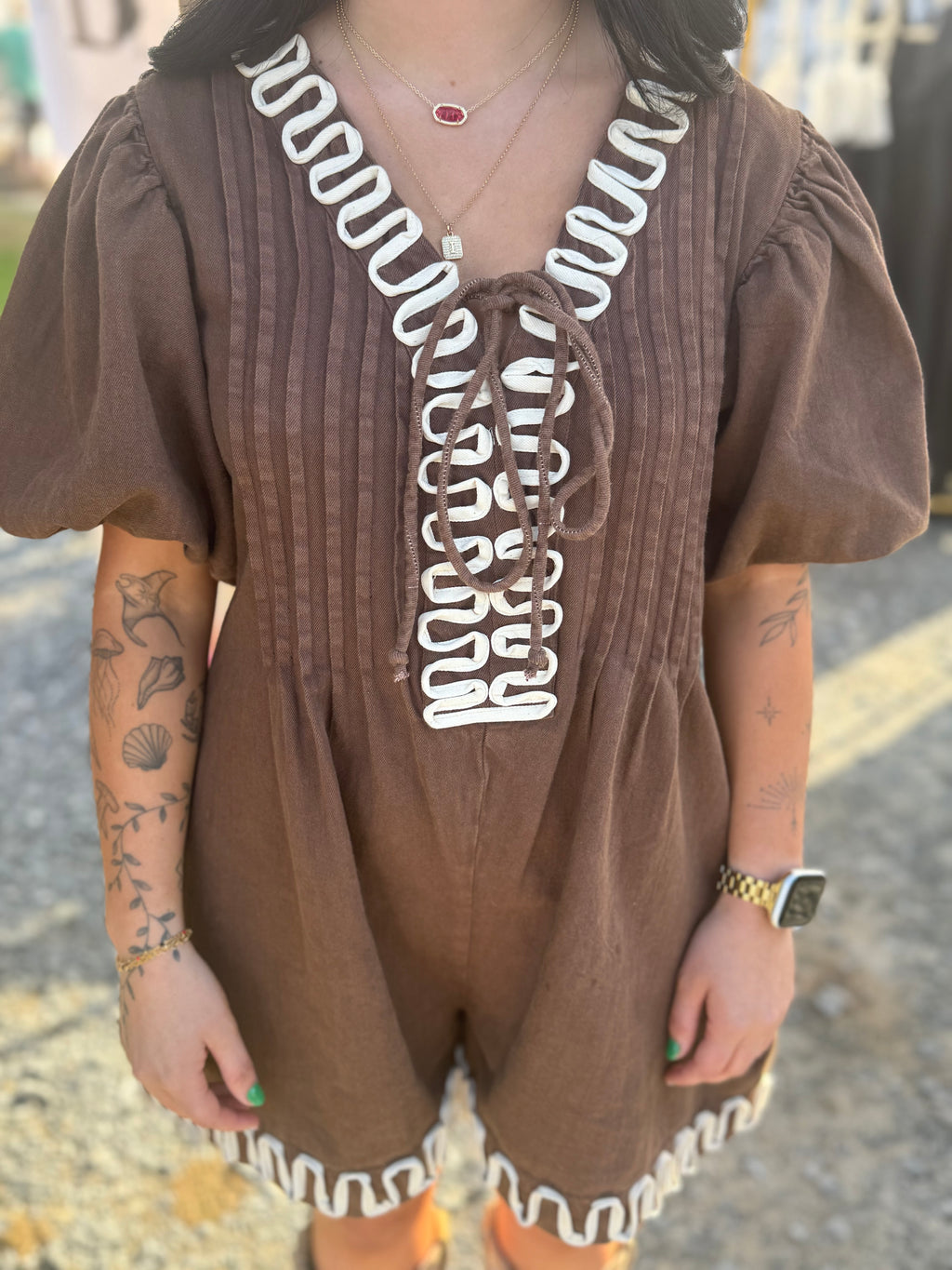 Puff Sleeve Romper