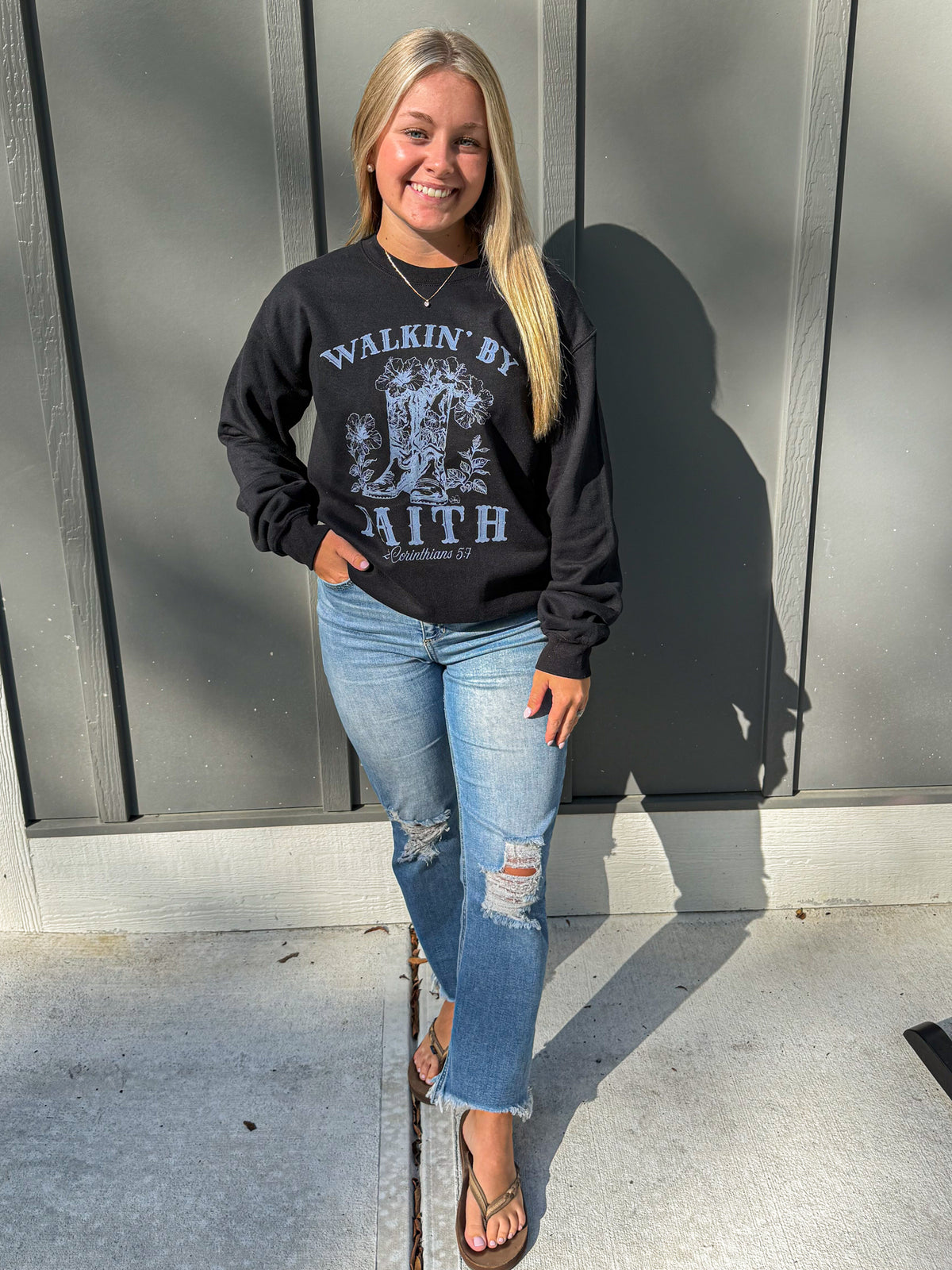 Walking By Faith, Western Sweatshirt