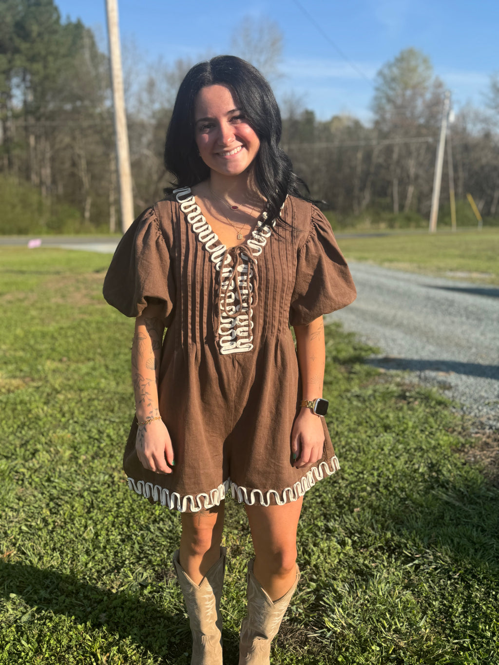 Puff Sleeve Romper