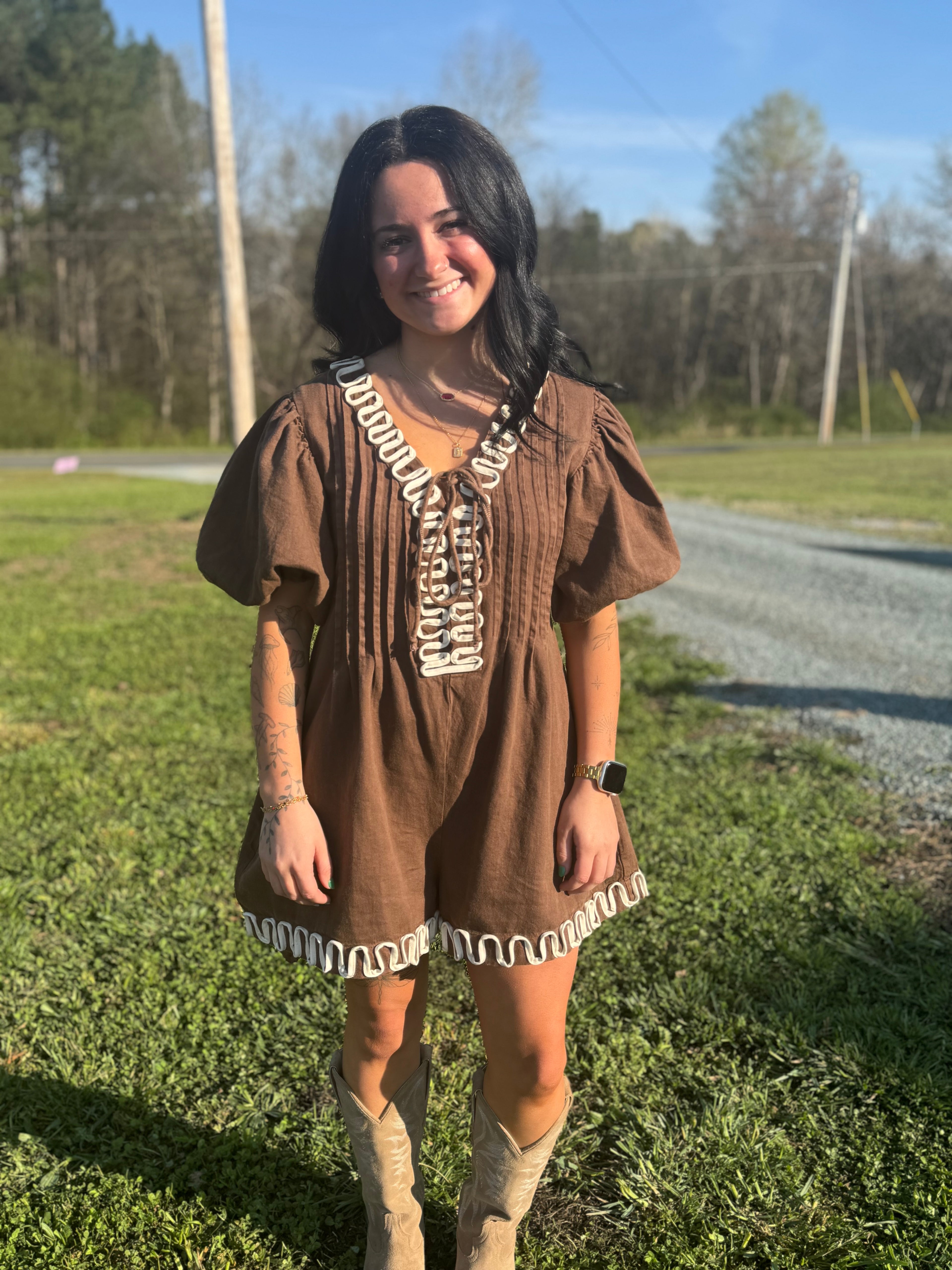 Puff Sleeve Romper
