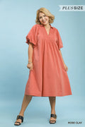 Smocked Front York Midi Dress