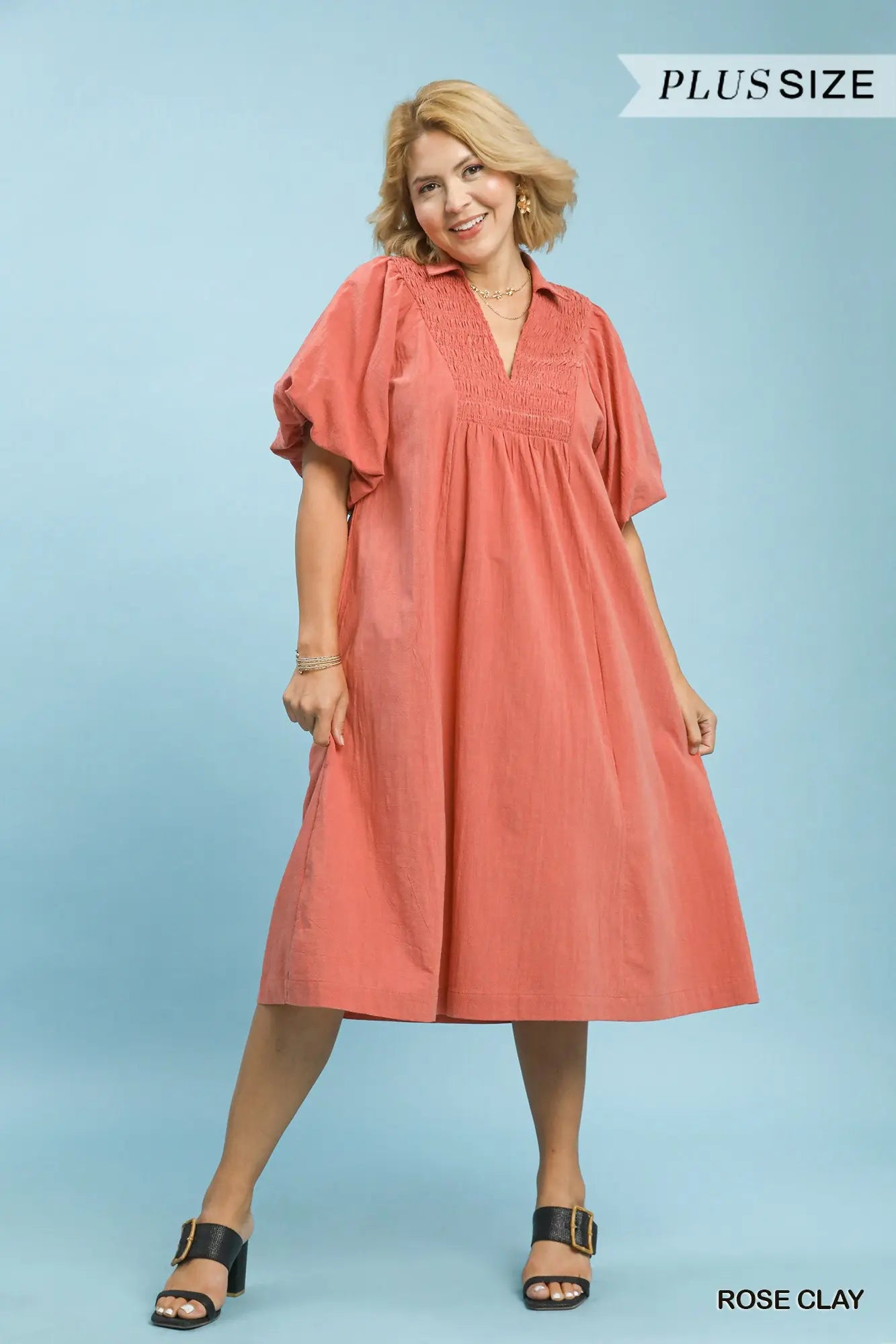 Smocked Front York Midi Dress