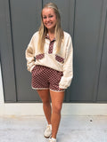 Polka Dot Colorblock Shorts Set