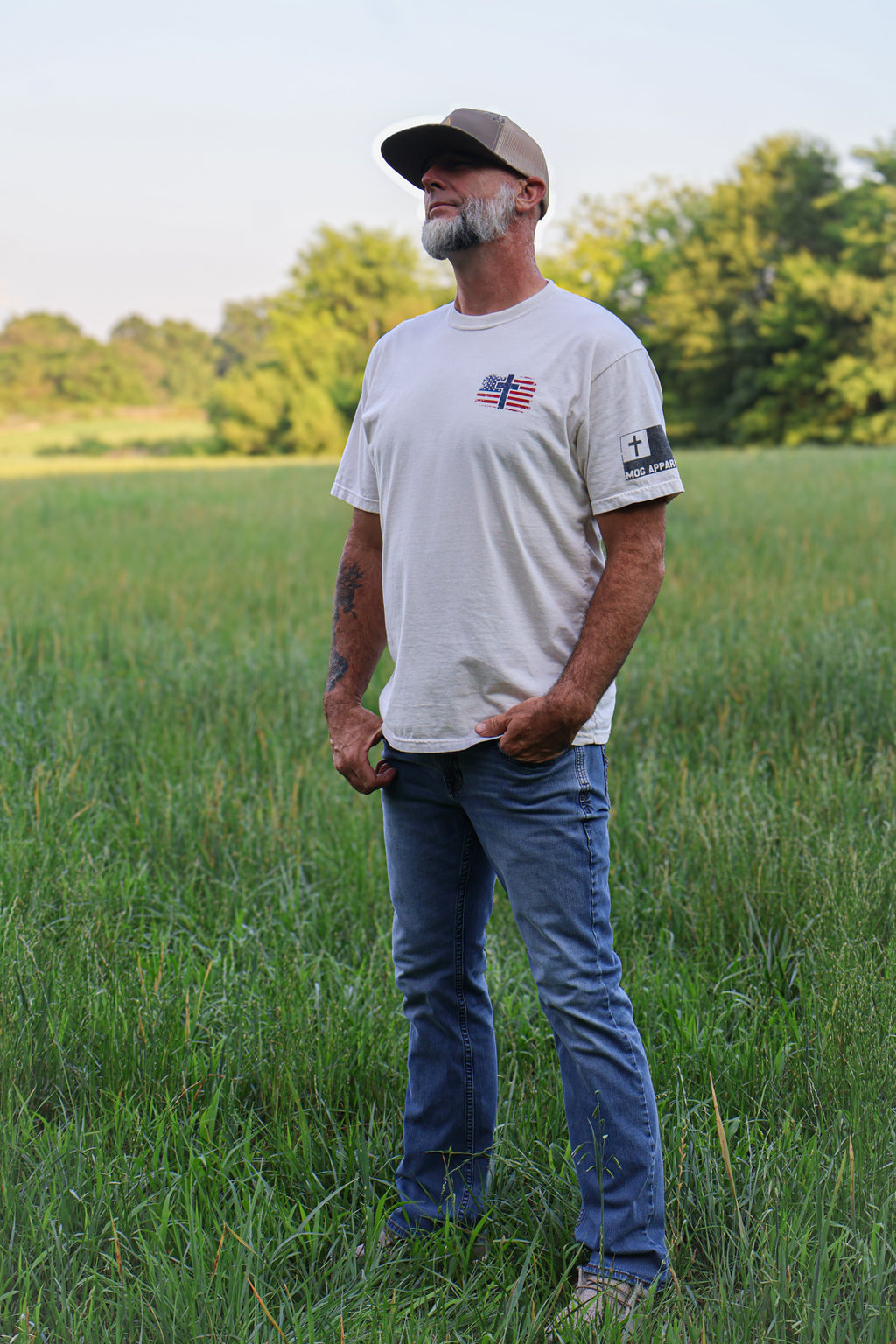 Man Of God USA Flag Graphic Tee