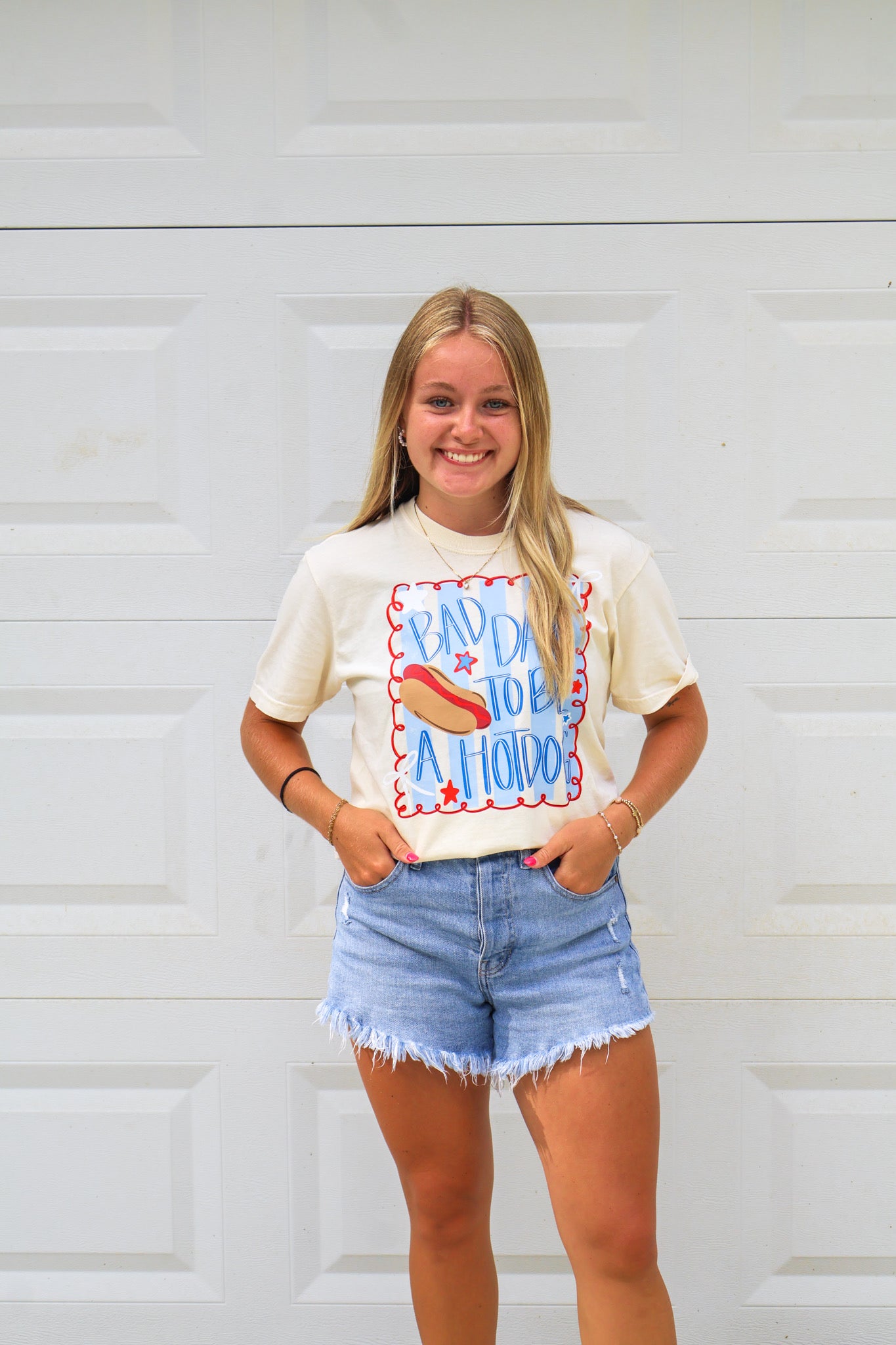 Bad Day To Be A Hot Dog Tee (Ivory) (Front Design)