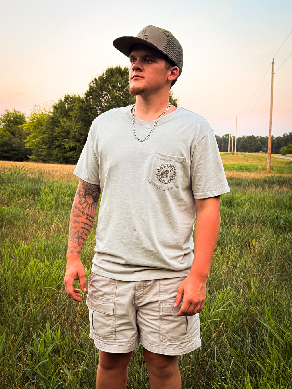 SB - Camo Arch Logo Pocket Tee