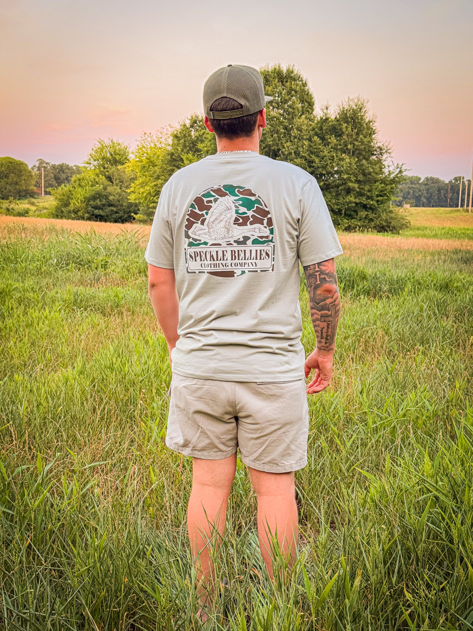 SB - Camo Arch Logo Pocket Tee
