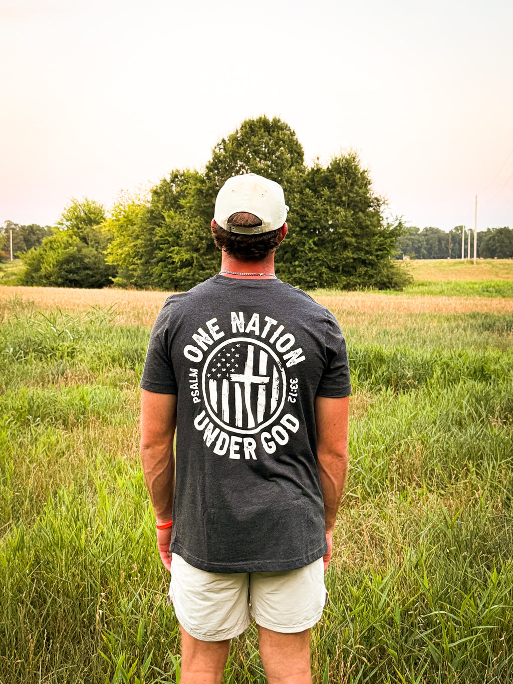 One Nation Under God Cross Christian Graphic Tee
