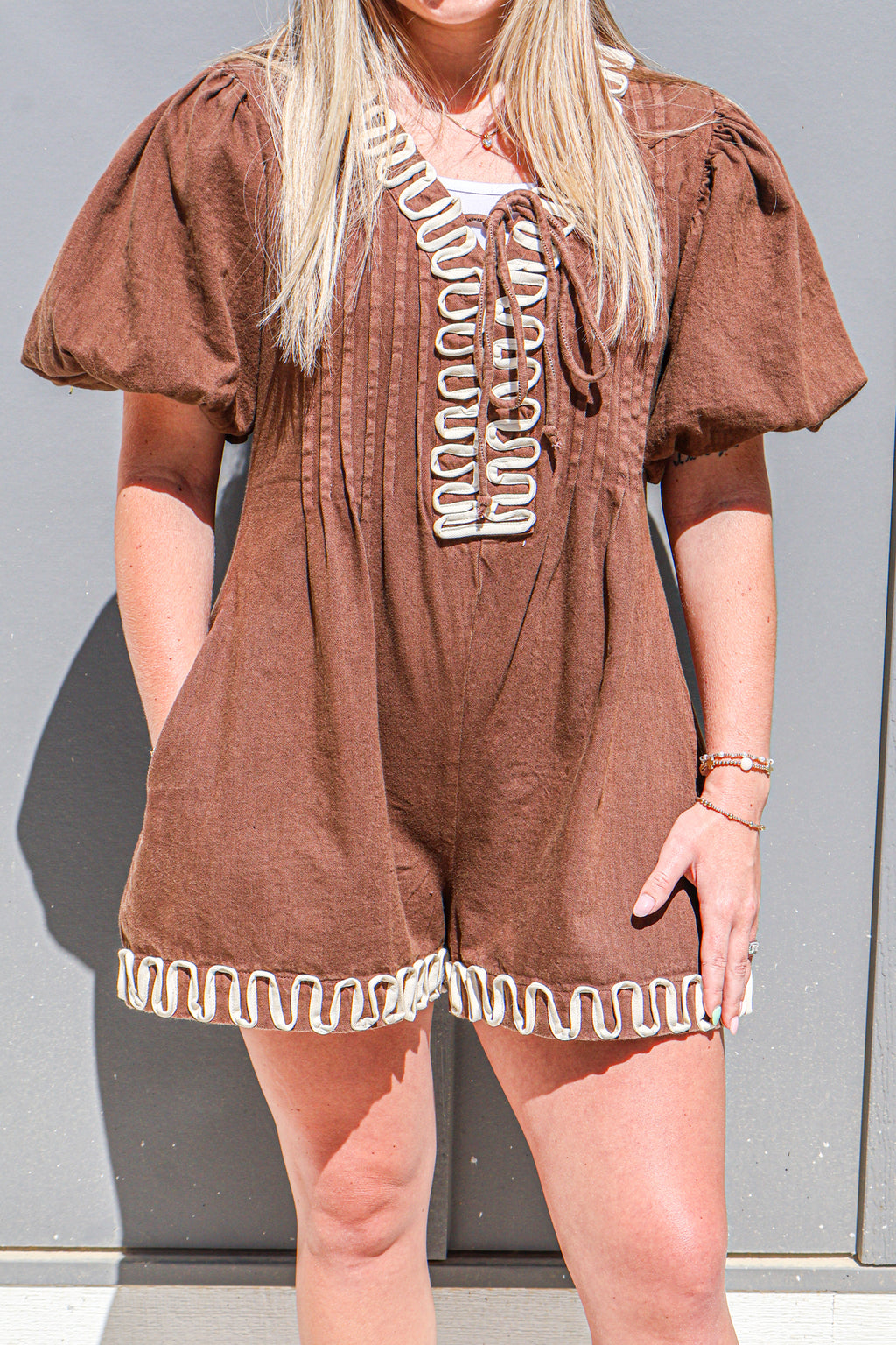 Puff Sleeve Romper