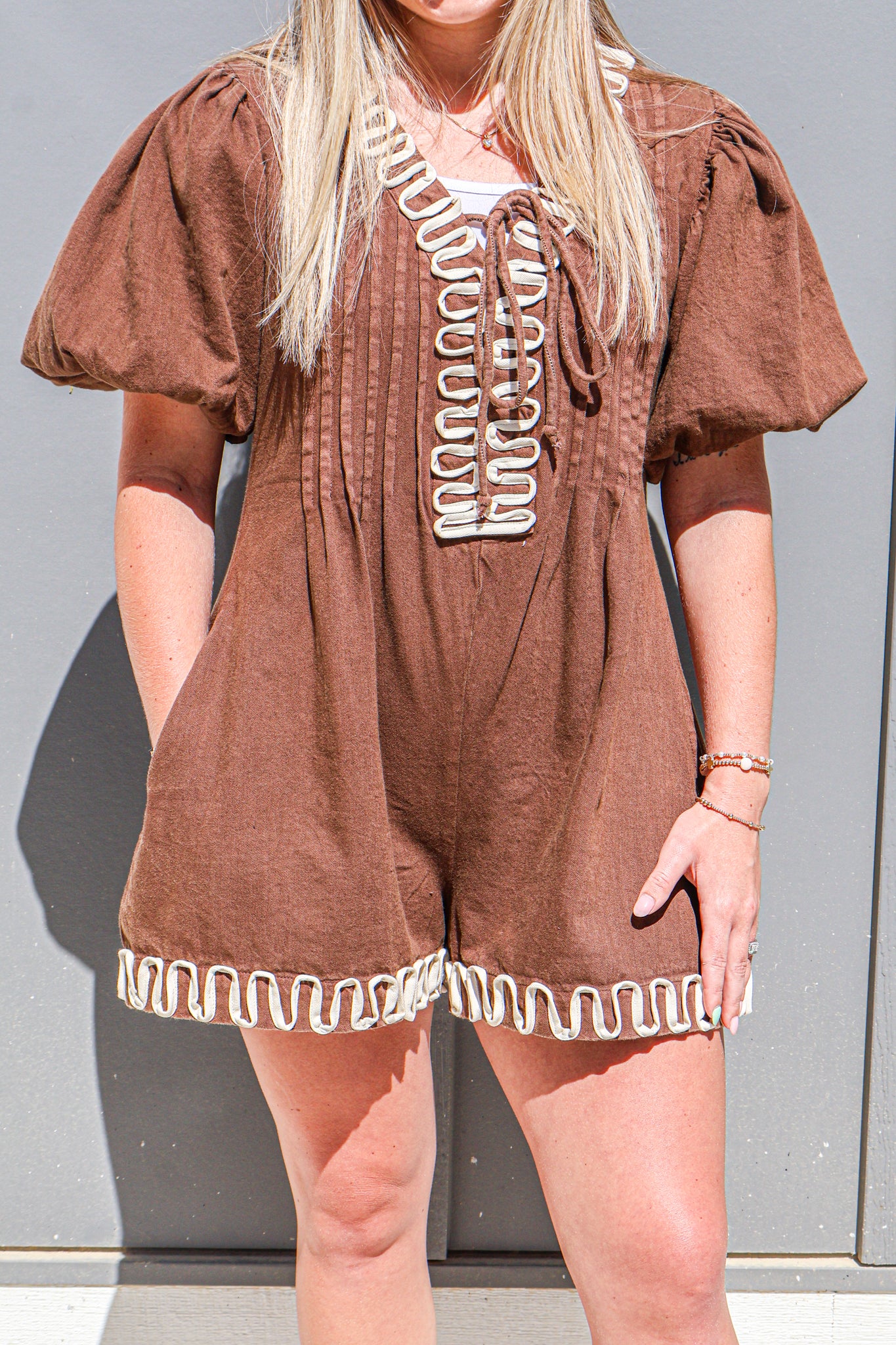 Puff Sleeve Romper