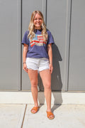 Faux Patchwork USA Flag Tee