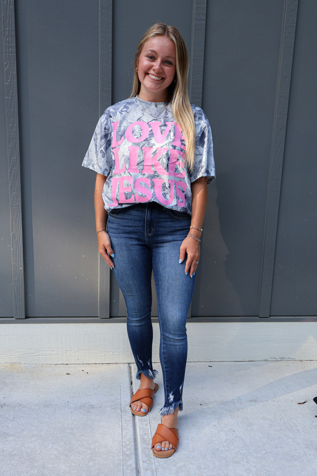 Love Like Jesus Camo Woodland Tee